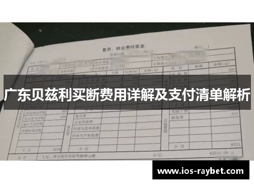 广东贝兹利买断费用详解及支付清单解析